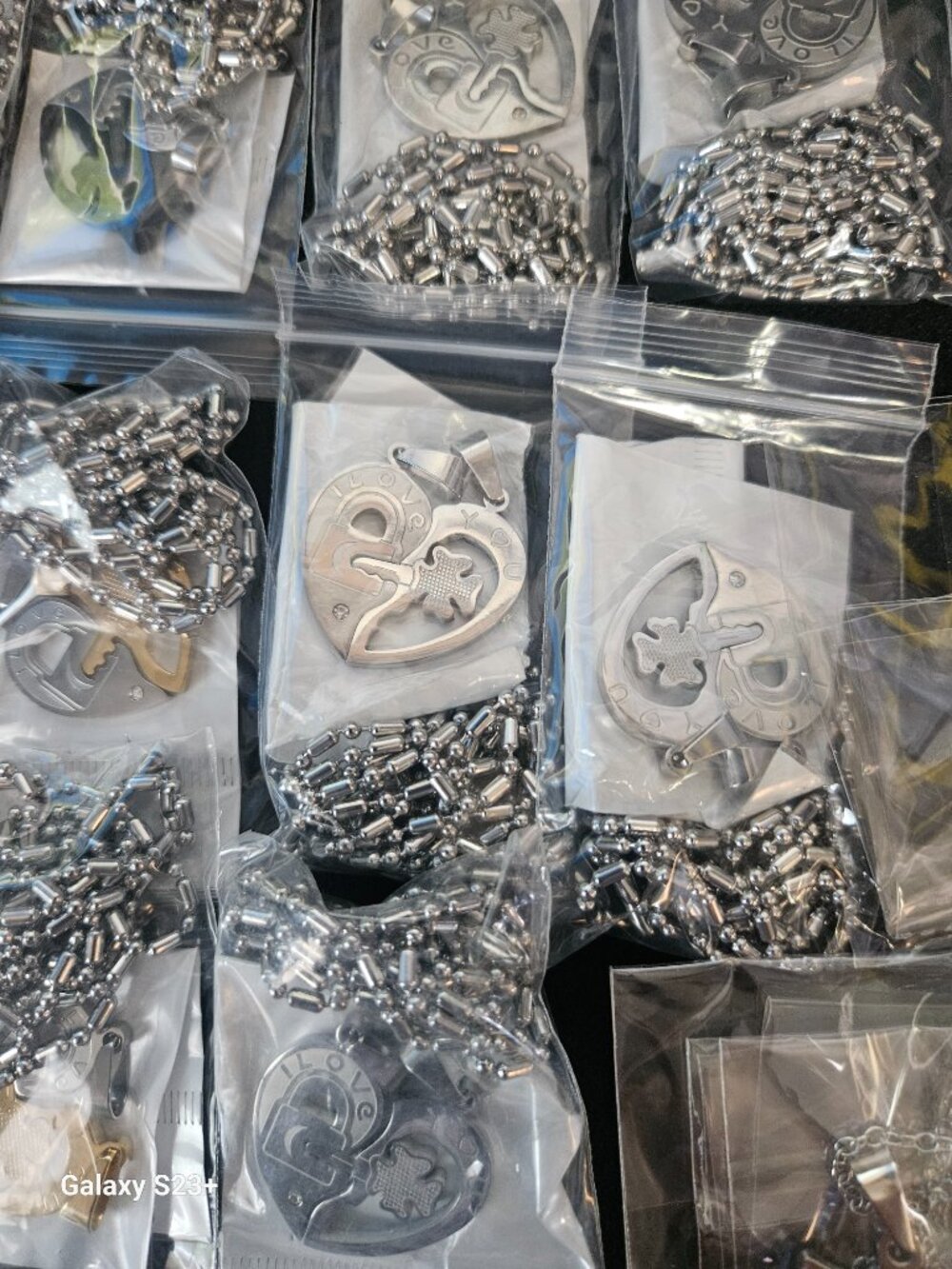 Couples Jewelry Lot 27 Pieces | Matching Heart Puzzle Yin Yang Necklaces & Brace - Picture 4 of 5